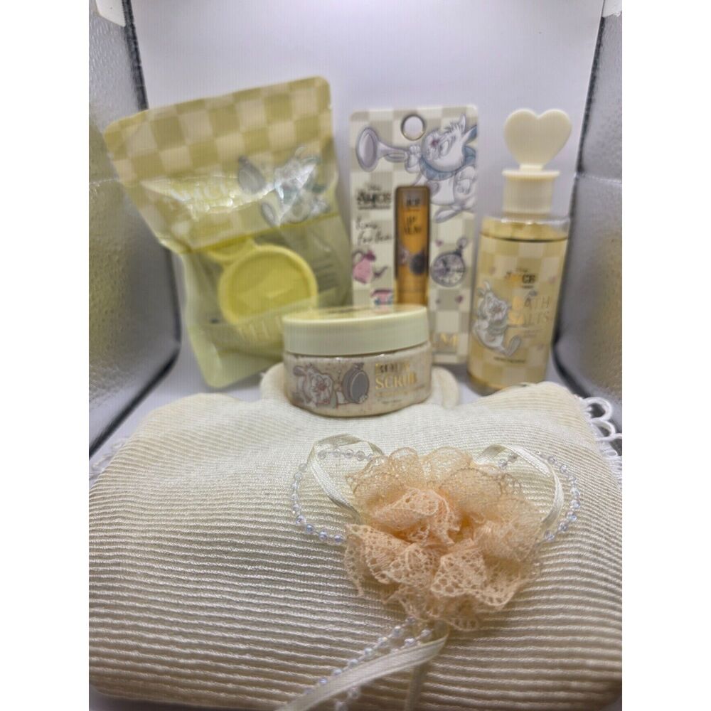 Alice in Wonderland White Rabbit-Sugar Lemon Bath Bundle +Lip Balm & Mini Purse